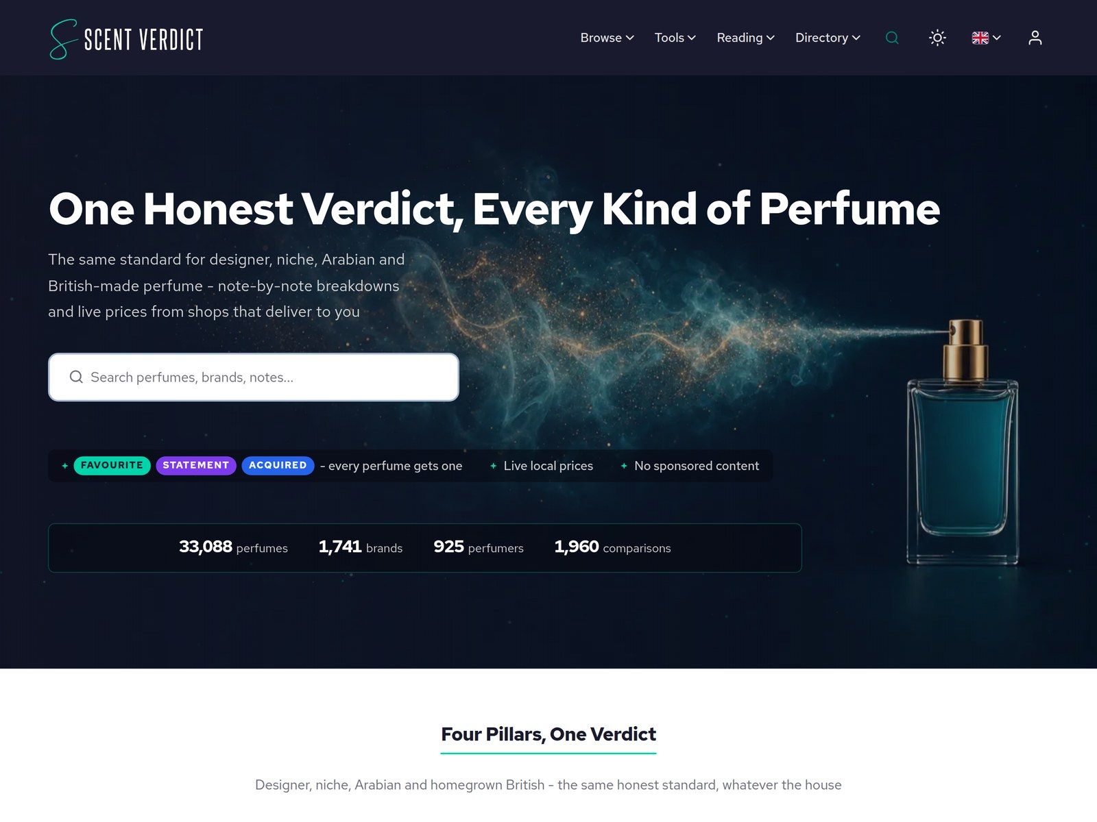 The ScentVerdict home page